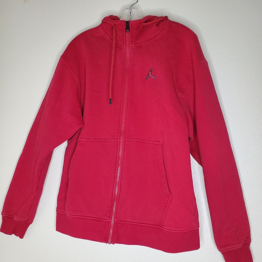 Nike Air Jordan Hoodie Mens Size M Red Full Zip Fleece Dri Fit DC9737687 Jumpman